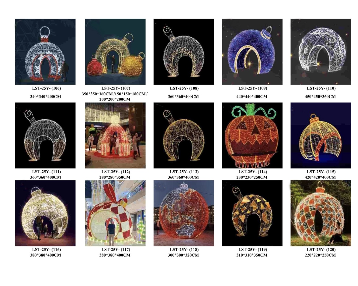 Walk-Through Ornaments & Domes — reference sheet with part numbers
