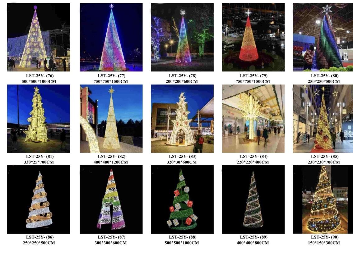 Christmas Trees & Cones — reference sheet with part numbers